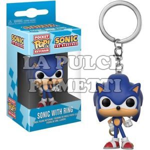SONIC THE HEDGEHOG: SONIC WITH RING - POP FUNKO POCKET KEYCHAN 4 CM